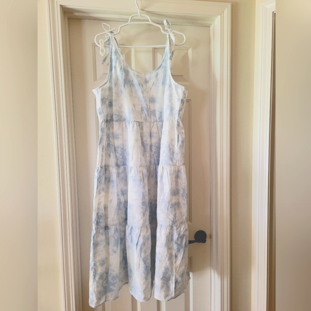 💙 NWT Beach Lunch Lounge Blue Tie-Dye Midi Dress XL